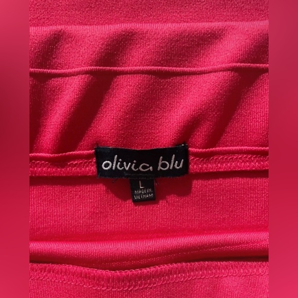 Olivia Blu Hot Pink Ribbed Tiered Pencil Skirt - Picture 3 of 3